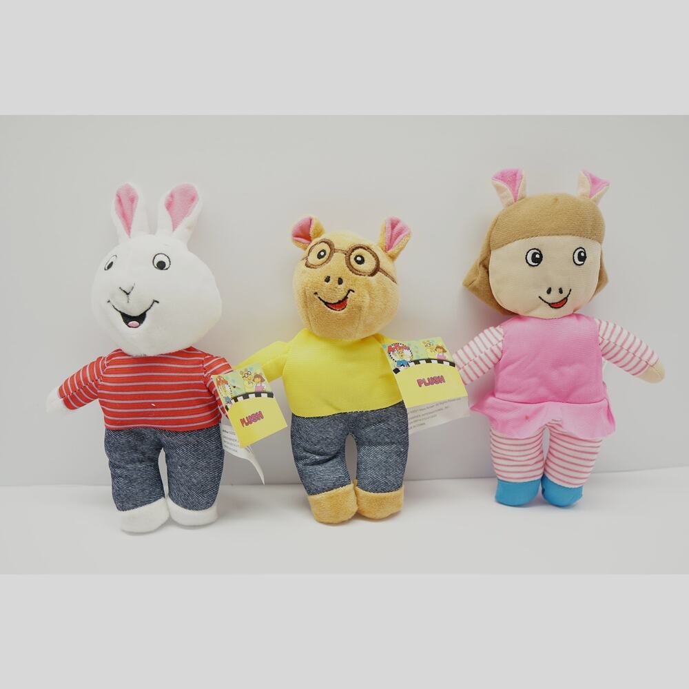 PBS Kids Arthur Plush Doll Lot Arthur Buster DW Greenbrier 9” Plushies Set NWT